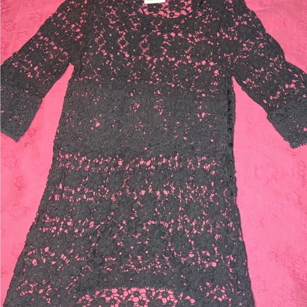 Elegant Black Lace Midi Dress